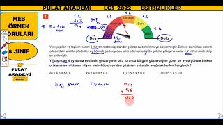 Eşitsizlikler LGS MEB örnek soruları 2022 [upl. by Nations]