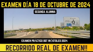 EXAMEN PRÁCTICO de CONDUCIR en MÓSTOLES  DÍA 18 DE OCTUBRE 2024  RECORRIDO REAL SEGUNDA ALUMNA [upl. by Morrissey263]