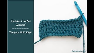 Tunisian Crochet Tutorial  How to make a Tunisian Full Stitch  Left handed [upl. by Yelhak]