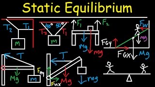 Static Equilibrium  Tension Torque Lever Beam amp Ladder Problem  Physics [upl. by Qooraf]