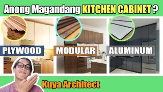 KITCHEN CABINET  ANONG MAGANDANG GAMITIN  PLYWOOD  MODULAR  ALUMINUM  by Kuya Architect [upl. by Jeri]