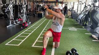 How To Perform A Kneeling Dumbbell WoodChopper Exercise [upl. by Hsotnas]