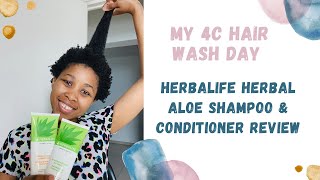 MY 4C HAIR WASH DAY  HERBALIFE SHAMPOO AND CONDITIONER REVIEW  SOUTH AFRICAN YOUTUBER [upl. by Lleder]