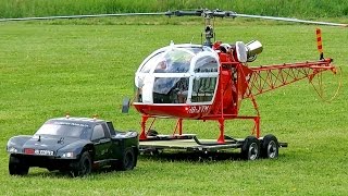 HUGE RC VARIO LAMA SA315B SCALE MODEL TURBINE HELICOPTER FLIGHT DEMO  Pöting Turbinemeeting 2016 [upl. by Nalo]