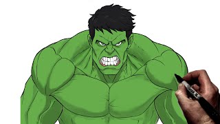 How To Draw Hulk  Step By Step  Marvel Avengers [upl. by Aleahc]