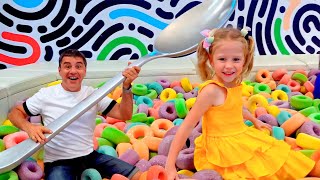 Nastya and dad have fun in the playgrounds and the amusement park for kids [upl. by Nomsed505]