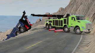 Wrecker falls off cliff and gets recovered [upl. by Nahtanaj]