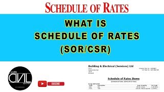 Schedule Of Rates  SORCSR  QSC  HINDI [upl. by Niras]