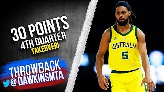 Patty Mills Full Highlights 20190824 Boomers vs USA  30 Pts 4th QTR TakeOver [upl. by Aerbma]