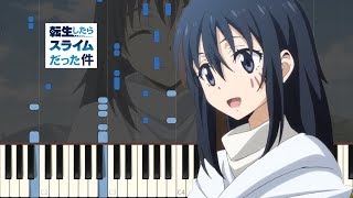 Full Tensei shitara Slime Datta Ken OP  Nameless Story Full Piano Synthesia  Sheet [upl. by Dorehs353]