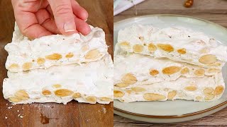 Torrone di mandorle fatto in casa la ricetta veloce e facile da preparare [upl. by Arhas912]