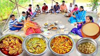 চিকেন কষাদই কাতলাফুলকপি চিংড়ি চাটনিদই মিষ্টি ভাইফোঁটা স্পেশাল রান্না আর খাওয়া [upl. by Eidua]