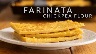 Chickpea Flatbread  Italian Farinata Vegan Recipe [upl. by Aisac]