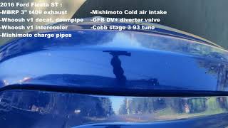 Ford Fiesta ST 16T MBRP 3quot catback  catless downpipe rolling exhaust sound [upl. by Ayram]