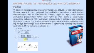 Hipotezy  statystyczny test istotności dla średniej [upl. by Odlanir995]