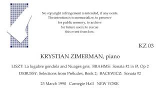 KRYSTIAN ZIMERMAN piano 23 March 1990 Carnegie Hall NEW YORK [upl. by Hepza]