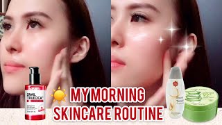 SNAIL TRUECICA ALOE GEL VIVA Update MY MORNING SKINCARE ROUTINE ☀️ [upl. by Adev]