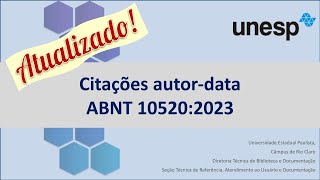 Como fazer citações de acordo com a Norma ABNT 10520 de 2023 autordata [upl. by Rehpinnej]