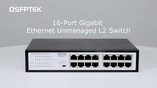 16Port Gigabit Ethernet Unmanaged L2 Network Switch S130016T  QSFPTEK [upl. by Anivahs]