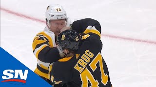 Torey Krug and Patric Hornqvist Exchange Blows In Rare Fight [upl. by Anomas]