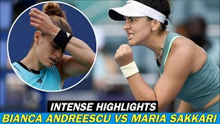 Maria Sakkari vs Bianca Andreescu Intense Highlights Tennis 2024 HD [upl. by Alegnatal]