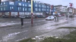 Blackpool seafront high tide storm 3rd January 2014 [upl. by Rostand]