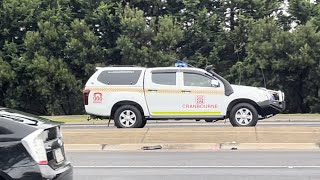 CFA Cranbourne FCV responding Code 1 to a road accident in Cranbourne North [upl. by Lyrak872]