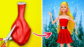 BARBIE PRINCESS GETS READY FOR CHRISTMAS 👑✨ Creative Parenting Crafts And Ideas By 123 GO [upl. by Reyam]