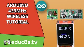 Arduino Tutorial 433Mhz Wireless modules basic setup and example using DHT22 temperature sensor [upl. by Trstram589]