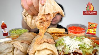 Cheesy MEXICAN FOOD MUKBANG Burritos Hot Cheetos Esquites Tacos Dorados de Papa Mulita Chips [upl. by Tsyhtema853]