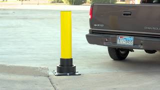 6quot Rebounding Bollard Truck Collision [upl. by Coriss]