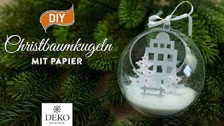 DIYWeihnachtdeko wunderschöne Christbaumkugeln mit Winterlandschaft How to Deko Kitchen P [upl. by Annuahsal]