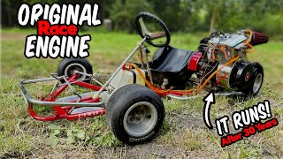 ALCOLHOL RACE GO KART BARN FIND  FLATHEAD BRIGGS AND STRATTON [upl. by Kuhlman]