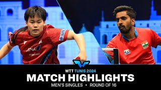 Sora Matsushima vs Sathiyan Gnanasekaran  MS R16  WTT Contender Tunis 2024 [upl. by Oranneg]