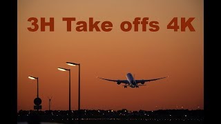 3 HOURS Plane Take off 2018 Relaxing Video  4K [upl. by Hamaso]