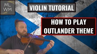 How play Outlander Theme Song on Violin Skye Boat Song  Beginner Tutorial [upl. by Annaitsirk]