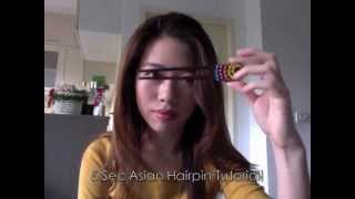 How to Make a Hair Bun Using Asian Hair Pin Pen Chopstick [upl. by Aynatan]