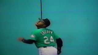 Ken Griffey Jr Climbs Wall amp Robs Home Run From Albert Belle [upl. by Dryden488]