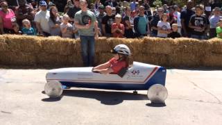 Macon soapbox car nearly hits volunteer [upl. by Yauq54]