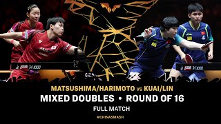 FULL MATCH  Matsushima  Harimoto vs Lin  Kuai  XD R16  ChinaSmash 2024 [upl. by Ecylla]