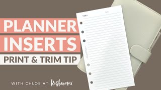 Print amp Trim Inserts for Filofax Personal Planner  Genius Tip [upl. by Einej266]