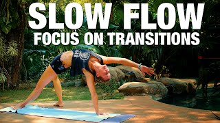 Slow Flow Yoga Focus on Transitions Class  Five Parks Yoga [upl. by Danelle517]