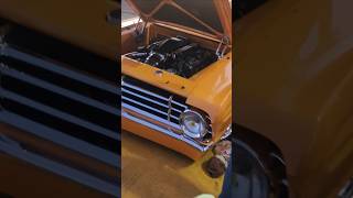 Insane rear mounted twin turbo ford Ranchero has some issues with air ride at car show [upl. by Blakeley]