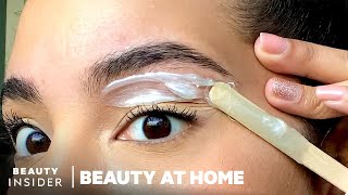 How To Wax Your Eyebrows Step By Step  Beauty At Home [upl. by Mayda]