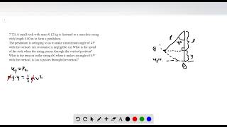 A small rock with mass 0 12 kg is fastened to a massless string with length 0 80 m to form a pendulu [upl. by Noland]