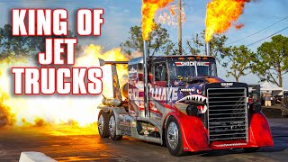 Shockwave Jet Truck THREE Engines At Bradenton Drag Races And Sets Fire To Track with 36000HP [upl. by Ahsin]