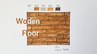 HOW TO DRAW WOODEN FLOOR WITH MARKERS ✍📏 Hand Render Textures  Part 2 [upl. by Alleras632]