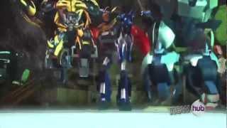 TFP Bumblebee Arcee Bulkhead and Optimus Prime Autobots Transform and Roll Out [upl. by Adara743]