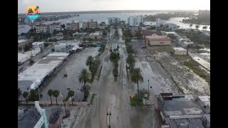 Hurricane Helene aftermath Aerial footage of storm damage in Treasure Island Florida [upl. by Anividul734]