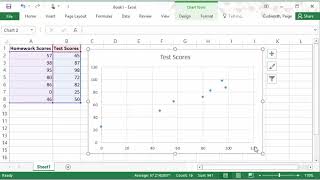 Scatterplots and Correlation in Excel 2016 [upl. by Lennej]